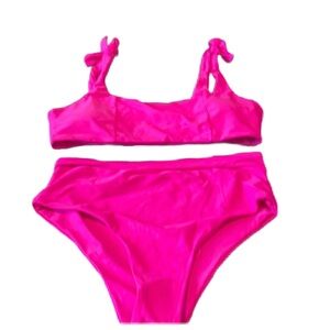 SHEIN pink bikini high waist bathing suit size xl